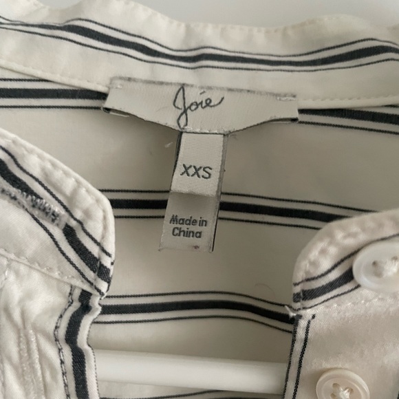 Joie White Striped Dress Short with Ruffle Sleeve Detail - Picture 4 of 4